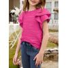 imageblibean Girls Ruffled Short Sleeve Textured Tops Shirts Size 615 YearsRose