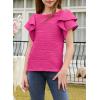 imageblibean Girls Ruffled Short Sleeve Textured Tops Shirts Size 615 YearsRose