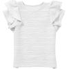 imageblibean Girls Ruffled Short Sleeve Textured Tops Shirts Size 615 YearsWhite
