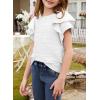 imageblibean Girls Ruffled Short Sleeve Textured Tops Shirts Size 615 YearsWhite