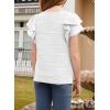 imageblibean Girls Ruffled Short Sleeve Textured Tops Shirts Size 615 YearsWhite