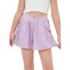 imageblibean Girls Athletic UPF50 Shorts Flowy Criss Cross Waist Shorts 615YA Purple