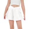 imageblibean Girls Athletic UPF50 Shorts Flowy Criss Cross Waist Shorts 615YA White