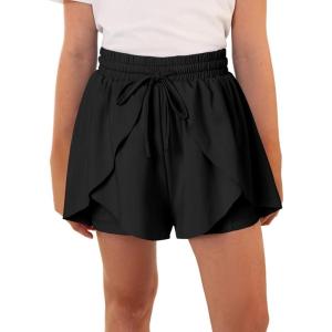 imageblibean Tween Girls Athletic Shorts Flowy Outdoor UPF50 Outfits 615 YearA Black