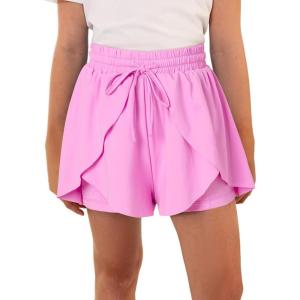 imageblibean Tween Girls Athletic Shorts Flowy Outdoor UPF50 Outfits 615 YearA Pink