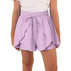 imageblibean Tween Girls Athletic Shorts Flowy Outdoor UPF50 Outfits 615 YearA Purple