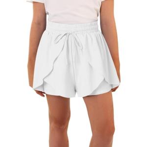 imageblibean Tween Girls Athletic Shorts Flowy Outdoor UPF50 Outfits 615 YearA White