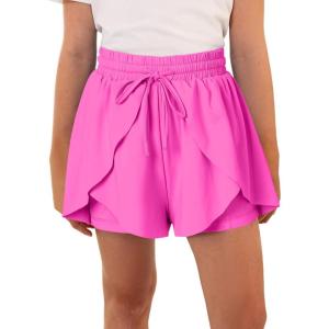 imageblibean Tween Girls Athletic Shorts Flowy Outdoor UPF50 Outfits 615 YearB Hot Pink