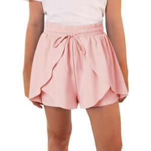 imageblibean Tween Girls Athletic Shorts Flowy Outdoor UPF50 Outfits 615 YearC Pink