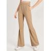 imageblibean Girls Bell Bottoms Pants School Uniform Stretchy Leggings Size 615 YearsA Khaki