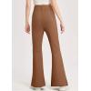 imageblibean Girls Bell Bottoms Pants School Uniform Stretchy Leggings Size 615 YearsA Tan Brown