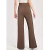 imageblibean Tween Girls Straight Pants School Uniform Stretchy Leggings Size 615 YearsA Tan