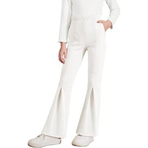 imageblibean Girls Bell Bottoms Pants School Uniform Stretchy Leggings Size 615 YearsA White