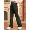 imageblibean Girls Uniform Pants Teen School Flare Bell Bottoms Size 615 YearsB Army Green