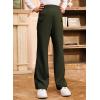 imageblibean Girls Uniform Pants Teen School Flare Bell Bottoms Size 615 YearsB Army Green