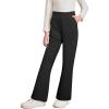imageblibean Tween Girls Bell Bottom Pants School Uniform Stretchy Leggings Size 615 YearsBlack