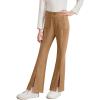 imageblibean Tween Girls Bell Bottoms Pants Uniform Slit Pants with Pockets Size 615 YearsA Brown