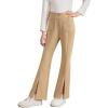 imageblibean Tween Girls Bell Bottoms Pants Uniform Slit Pants with Pockets Size 615 YearsA Khaki