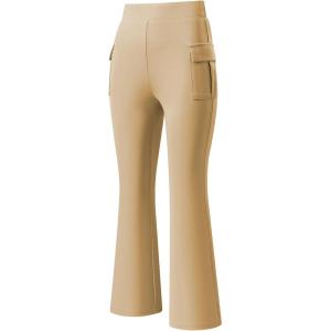 imageblibean Girls Uniform Pants Teen School Flare Bell Bottoms Size 615 YearsA Khaki