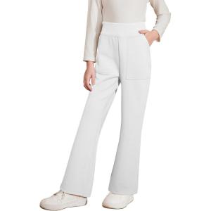 imageblibean Tween Girls Bell Bottom Pants School Uniform Stretchy Leggings Size 615 YearsWhite