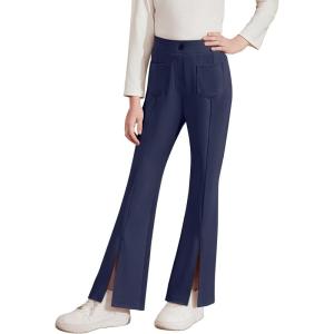 imageblibean Tween Girls Bell Bottoms Pants Uniform Slit Pants with Pockets Size 615 YearsA Navy