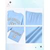 imageGirls Clothes Summer Outfits Graphic Letter Print Tee Shirt  Biker Shorts 2Pcs Clothing Set 716TBlue