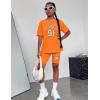 imageGirls Clothes Summer Outfits Graphic Letter Print Tee Shirt  Biker Shorts 2Pcs Clothing Set 716TOrange