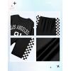 imageGirls Clothes Summer Outfits Graphic Letter Print Tee Shirt  Biker Shorts 2Pcs Clothing Set 716TPlaid  Black
