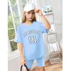 imageGirls Clothes Summer Outfits Graphic Letter Print Tee Shirt  Biker Shorts 2Pcs Clothing Set 716TPlaid  Blue