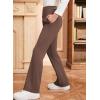 imageblibean Girls Dressy Bell Bottom School Uniform Pants Size 615 YearsBrown
