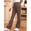 imageblibean Girls Dressy Bell Bottom School Uniform Pants Size 615 YearsBrown