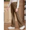 imageblibean Teen Girls Dress Pants Bell Bottoms School Uniform Leggings Size 615 YearsA Dark Brown