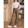 imageblibean Teen Girls Dress Pants Bell Bottoms School Uniform Leggings Size 615 YearsA Dark Brown