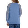 imageblibean Teen Girls Semi Formal Bloues Kids Lace Long Sleeve Shirts Size 615 YearsA Sky Blue