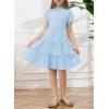 imageblibean Tween Girls 2024 Summer Boho Dress Kids Tiered Dresses Size 615 YearsA Sky Blue