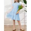imageblibean Tween Girls 2024 Summer Boho Dress Kids Tiered Dresses Size 615 YearsA Sky Blue
