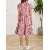 imageblibean Tween Girls 2024 Summer Boho Dress Kids Tiered Dresses Size 615 YearsB Floral Pink
