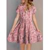 imageblibean Tween Girls 2024 Summer Boho Dress Kids Tiered Dresses Size 615 YearsB Floral Pink