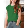 imageblibean Tween Girls Summer Short Sleeve Textured Tops Shirts Size 615 YearsGreen