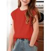 imageblibean Tween Girls Summer Short Sleeve Textured Tops Shirts Size 615 YearsRed