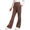 imageblibean Girls Dressy Bell Bottom School Uniform Pants Size 615 YearsBrown