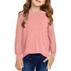imageblibean Teen Girls Semi Formal Bloues Kids Lace Long Sleeve Shirts Size 615 YearsA Pink