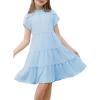 imageblibean Tween Girls 2024 Summer Boho Dress Kids Tiered Dresses Size 615 YearsA Sky Blue