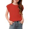 imageblibean Tween Girls Summer Short Sleeve Textured Tops Shirts Size 615 YearsRed