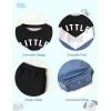 imageBaby Boy Clothes Color Block Oversized Sweatshirt Romper  Pants Fall Winter Infant Baby Outfits SetsBlueblack