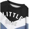 imageBaby Boy Clothes Color Block Oversized Sweatshirt Romper  Pants Fall Winter Infant Baby Outfits SetsBlueblack