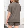 imageblibean Big Girls Fashion Clothes Sets Junior Kids Summer Shirt Outfit Ruffle Matching Casual Pockets Tops 2pcs Lounge Clothing Set Size 1011 Years Old Brown