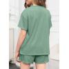 imageblibean Big Girls Fashion Clothes Sets Junior Kids Summer Shirt Outfit Ruffle Matching Casual Pockets Tops 2pcs Lounge Clothing Set Size 1011 Years Old Green