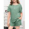imageblibean Big Girls Fashion Clothes Sets Junior Kids Summer Shirt Outfit Ruffle Matching Casual Pockets Tops 2pcs Lounge Clothing Set Size 1011 Years Old Green