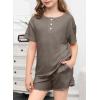 imageblibean Big Girls Fashion Clothes Sets Junior Kids Summer Shirt Outfit Ruffle Matching Casual Pockets Tops 2pcs Lounge Clothing Set Size 1011 Years Old Brown